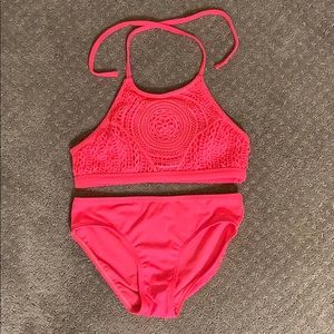 Justice hot pink bikini